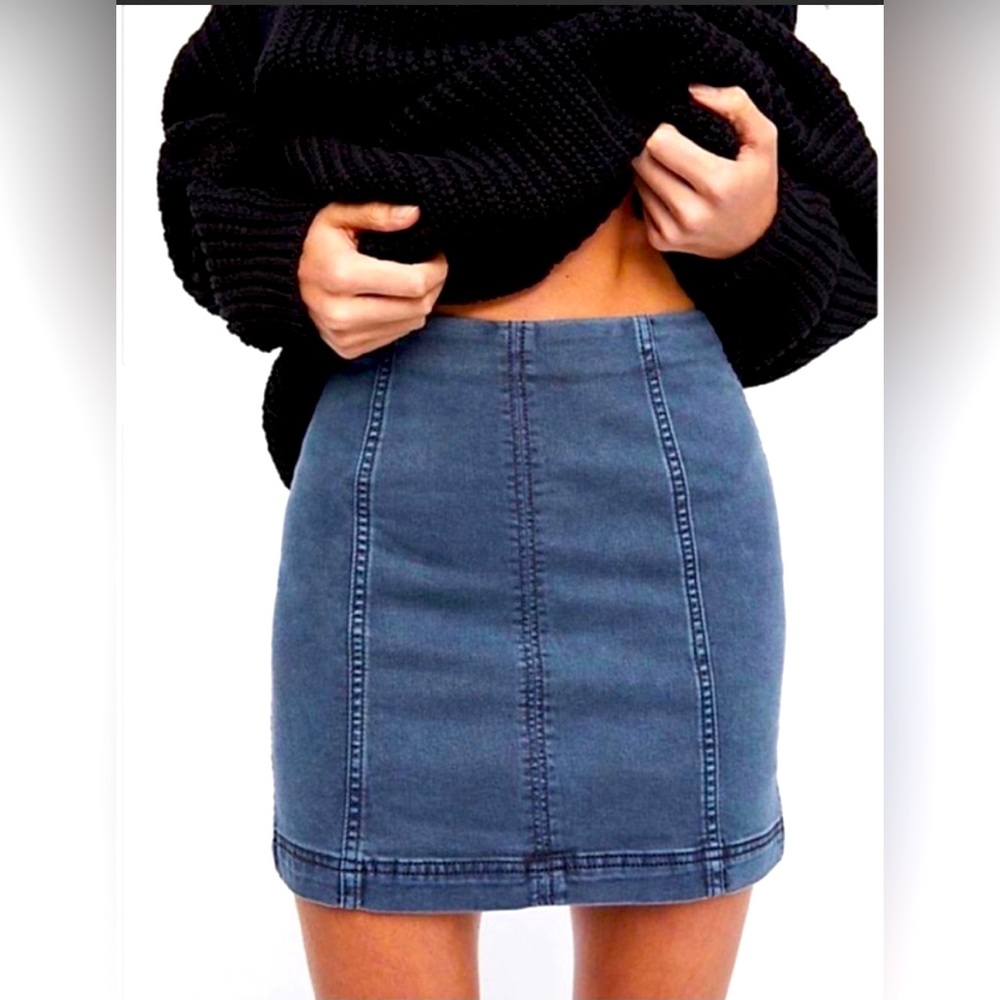 Free People Modern Femme Denim Mini Skirt